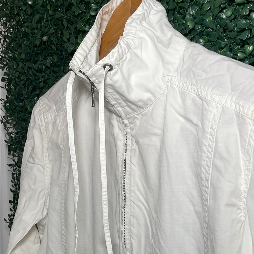 Chico's White Utility Jacket with Structured Silhouette.   E - Picture 3 of 6